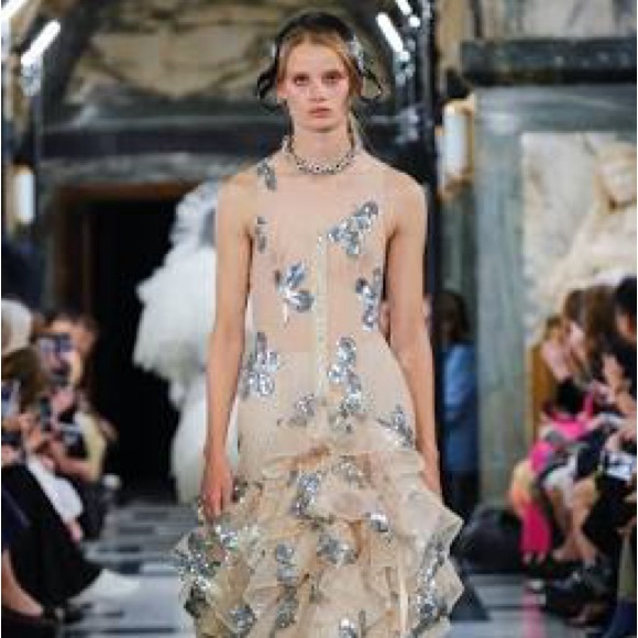 Simone Rocha SS23 Zipup Tank with Sequin Floral Accents - Picture 5 of 5